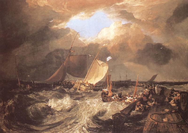 J.M.W. Turner Calais Pier,with French Poissards preparing for sea oil painting picture